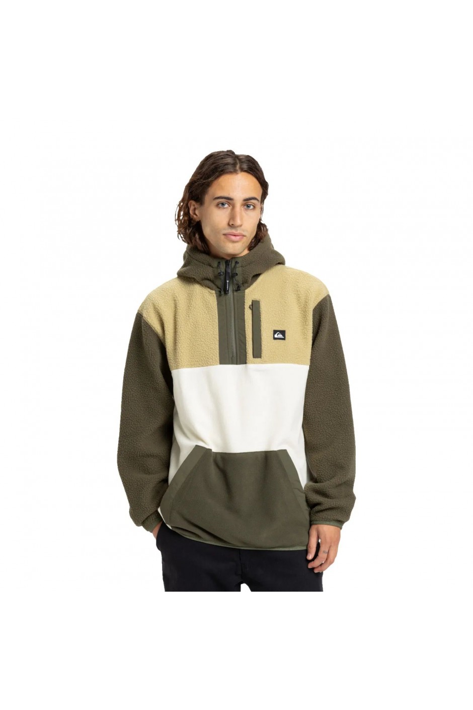 Quiksilver Ocean View Mix Up Hoody Erkek Yeşil Polar - Yeşil