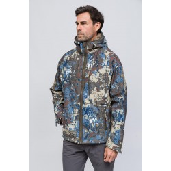 SoftShell Rüzgar ve Suya Dayanıklı Mont Camo Mavi