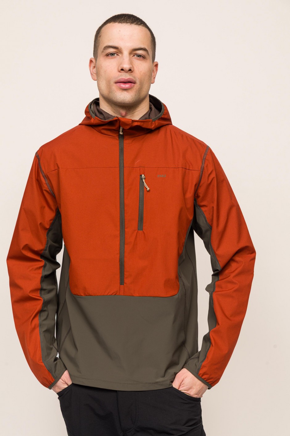 Airshell Kapüşonlu Rüzgar ve Suya Dayanıklı Ceket Tarçın